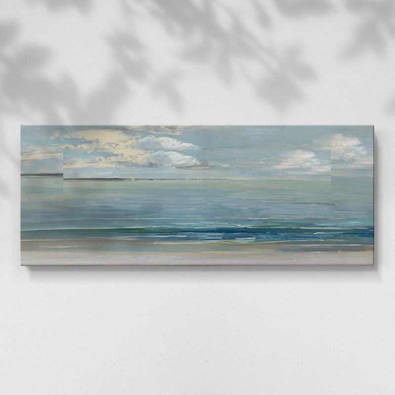 Across The Sound - Toile tendue avec châssis - Prêt à accrocher, H 16 po x l 40 po