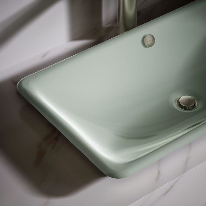 Iron Plains 30 In. Rectangular Drop-In / Undermount / Vessel Bathroom Sink, Aspen Green