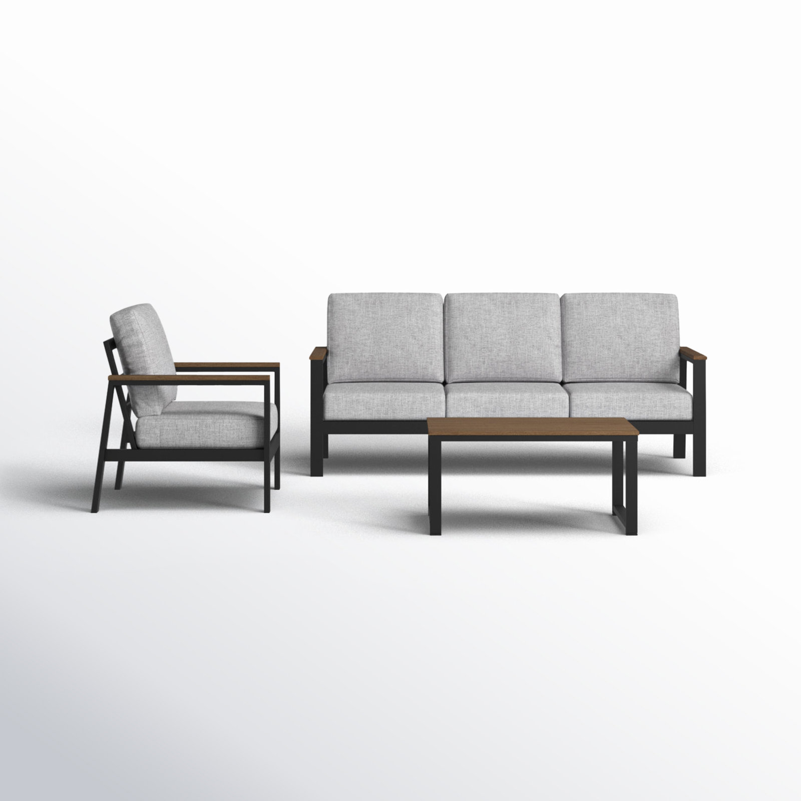Townsend 4-Person Sunbrella® Patio Seating Group, Canvas Granite Sunbrella® Canvas