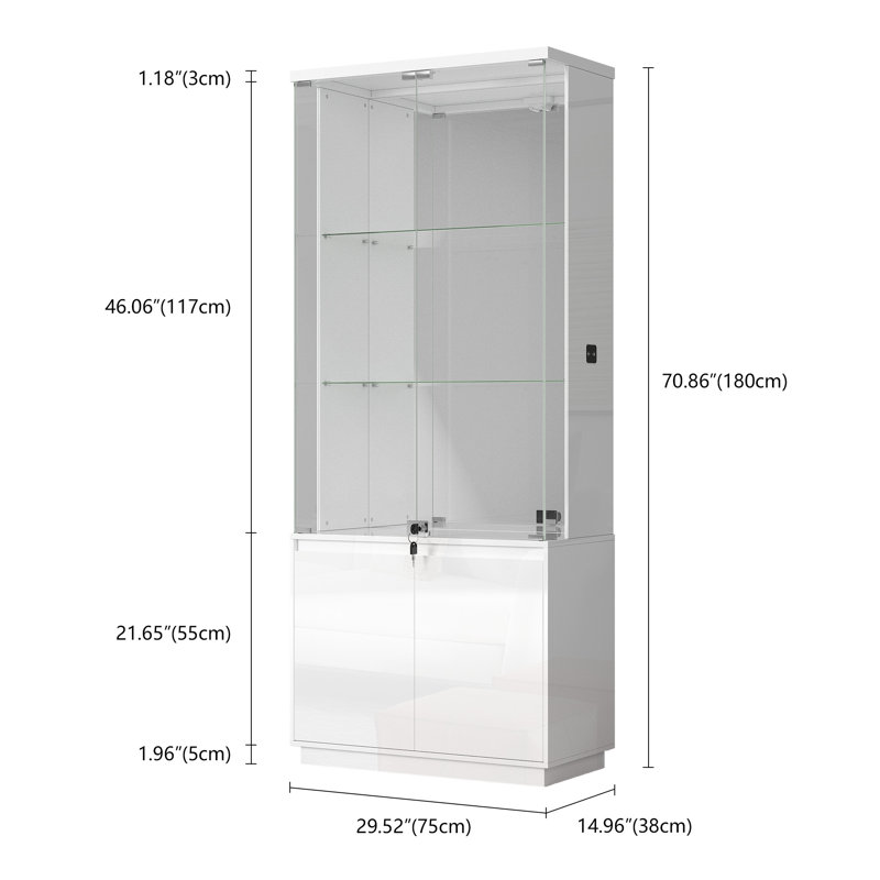 Display Cabinets With Human Sensor Function, White