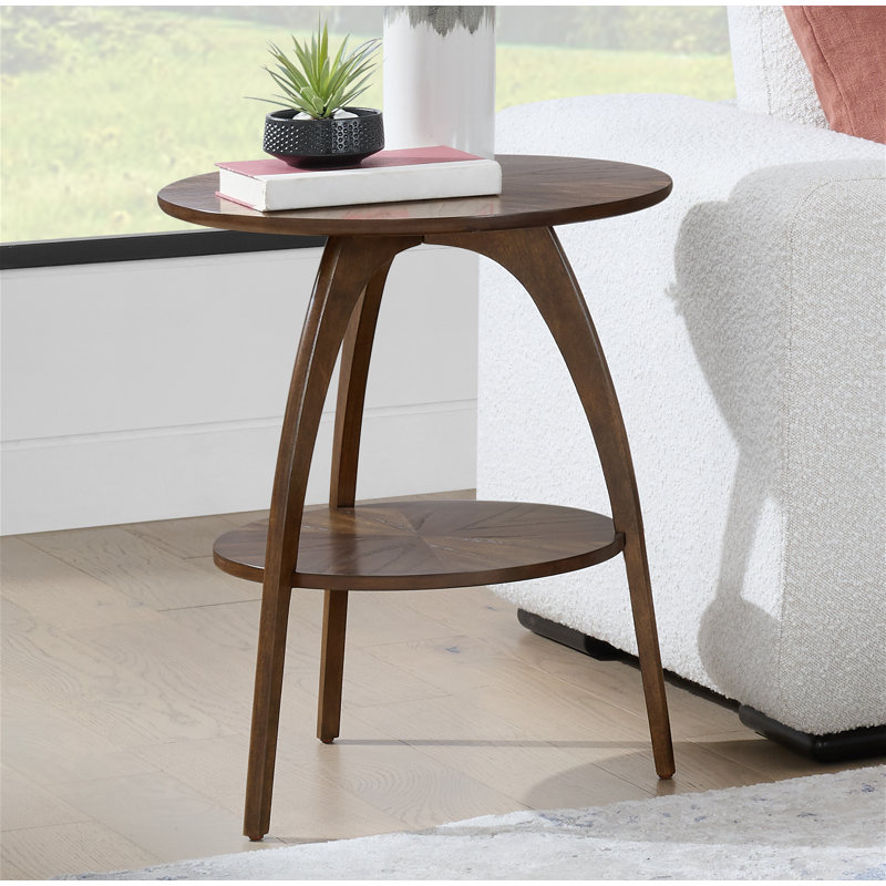 Atreu Three Leg End Table with Storage, Espresso