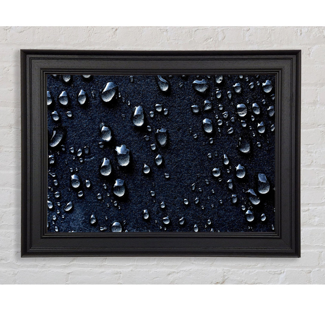 Gerahmter Kunstdruck Water Drops Dark