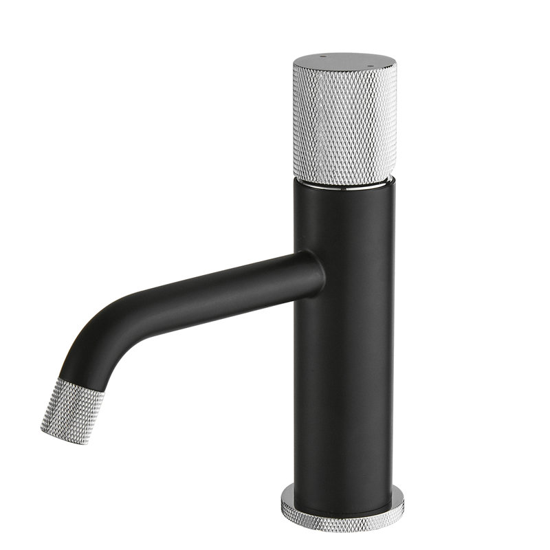 Robinet de lavabo en laiton - noir et nickel