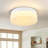 Modern White Metal Frame White Alabaster Glass Shade Shade Led Flush Mount Ceiling Light, 5 Color Temperatures Adjustable For Living Room Bedroom-85124787-85124786