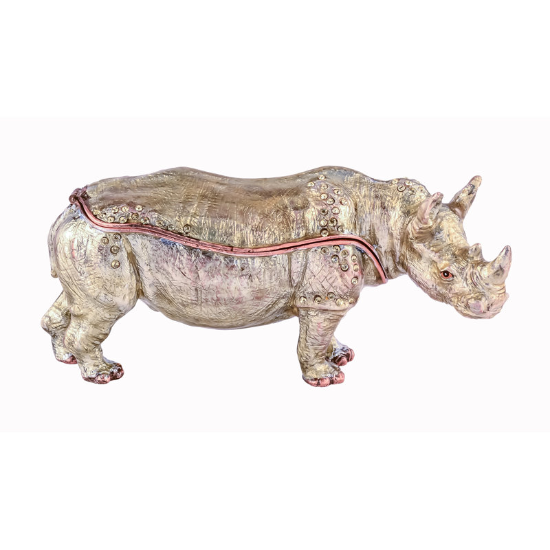 Rhinoceros Metal Decorative Box