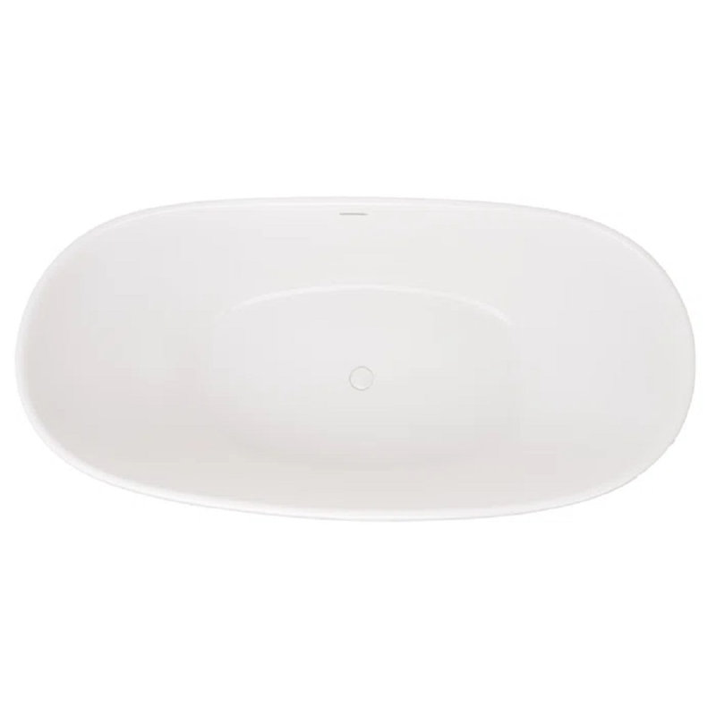Marquis 58'' L Air Bathtub, Matte White, Satin Chrome