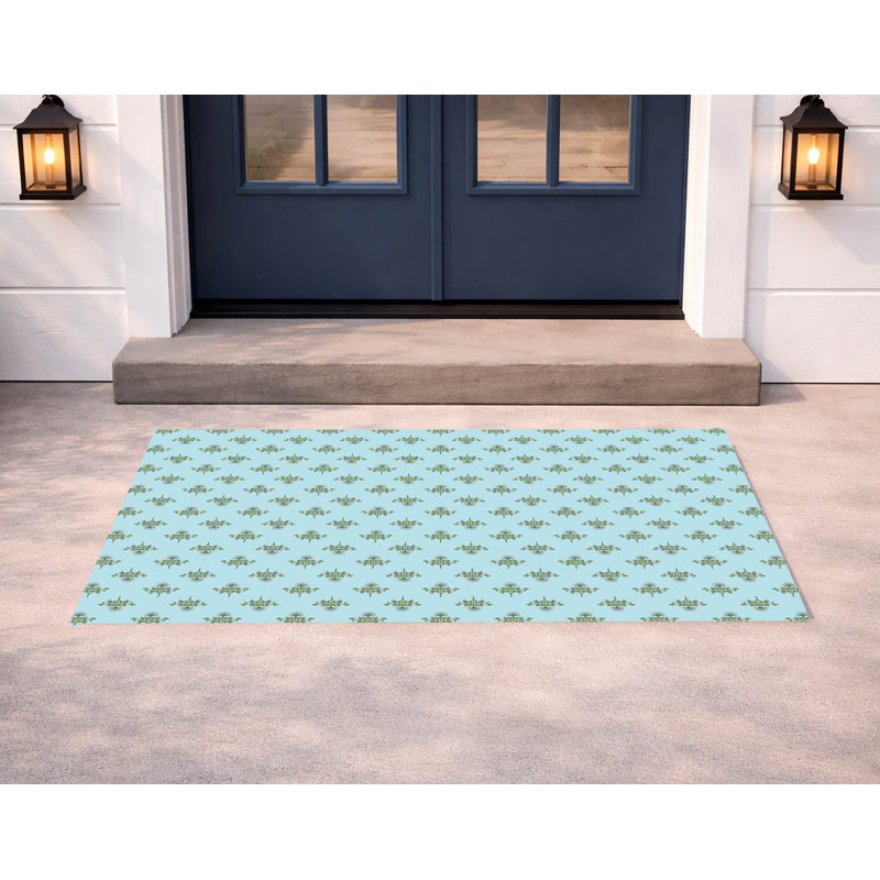 Paillasson Flora, Bleu, L 21 po x L 34 po