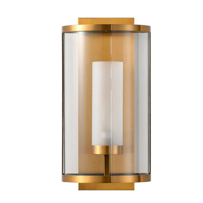 Transitional 1 Light Antique Brass Wall Sconce