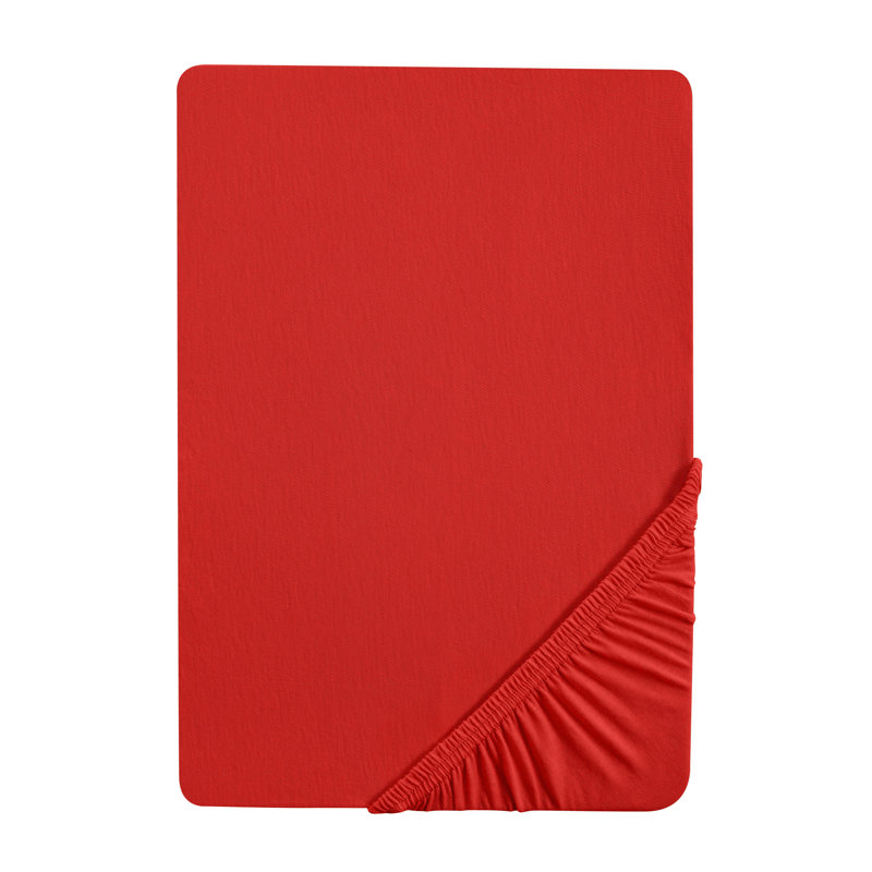 Cotton Blend Fitted Sheet, European Double  (140 x 200 cm), Red