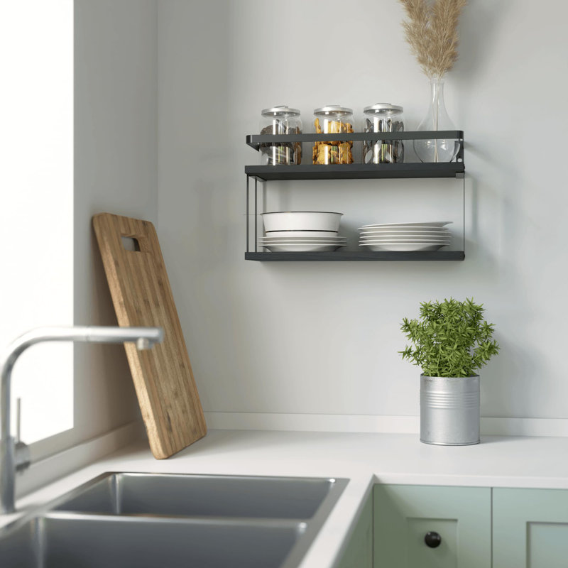 Rustic Wood Bathroom Shelf Wall Mounted, Over Toilet Paper Storage Shelves For Bathroom Wall Decor, Bathroom Organizers And Kitchen Storage - Black