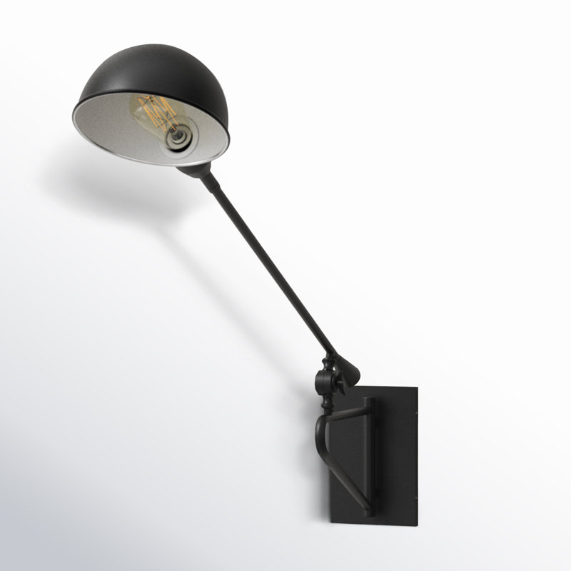 Arvis Single Light Iron Dimmable Plug-in Armed Sconce