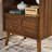 Mid Century Nightstand with Charging Station & Drawer, End Table for Bedroom