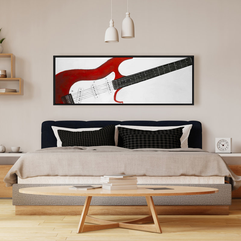 Red Rock Guitar Canvas - Contemporary Frame Home Decor