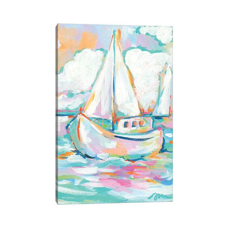 Pink Sea 1 Piece Wrapped Canvas Painting, 101.6 cm H x 66.04 cm W x 1.91 cm D