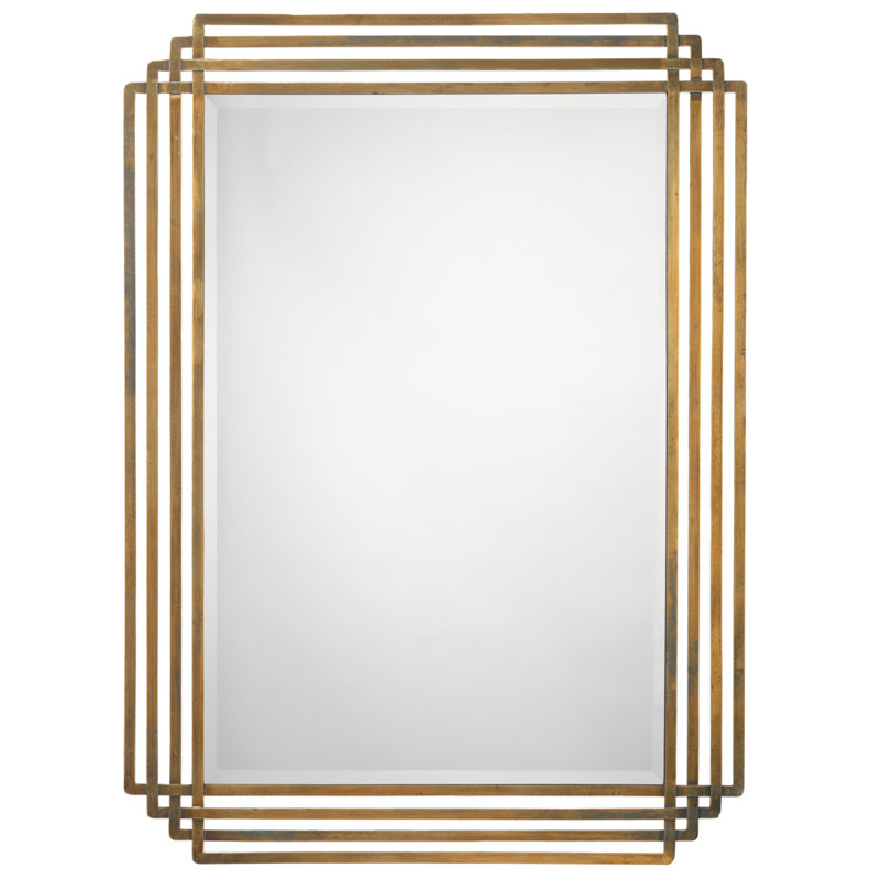 Serai Mirror Non-beveled mirror, Antique Brass