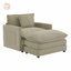 Canapé modulaire en velours côtelé avec assise très profonde, coussins à deux couches et repose-pieds mobile pour plus de confort et de flexibilité-477558560