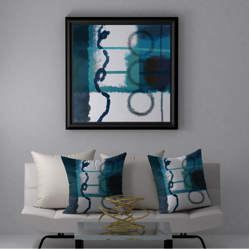 Coussin décoratif abstraite, 24" X 24"
