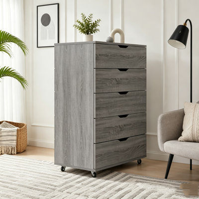 Commode mobile à 5 tiroirs avec roulettes