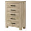 Commode 5 tiroirs en chêne vieilli