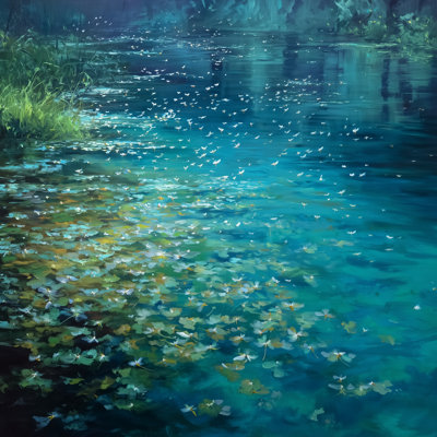 Quiet Pond Drift Wrapped Canvas Wall Art
