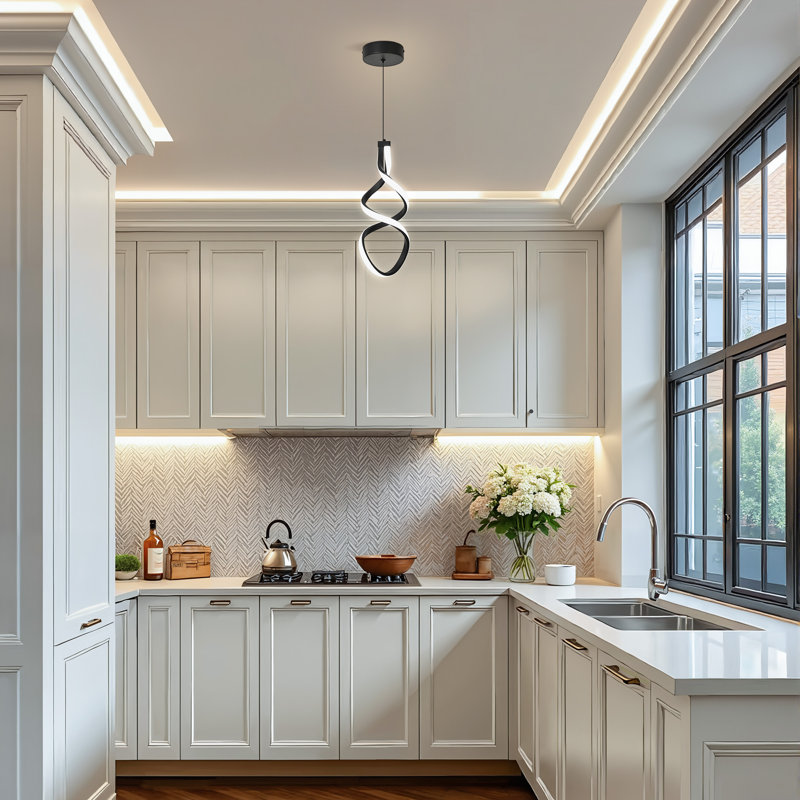 1-Light LED Pendant Light with Remote Control, Dimmable & Tunable White (3000K-6000K) for Kitchen Island, Black