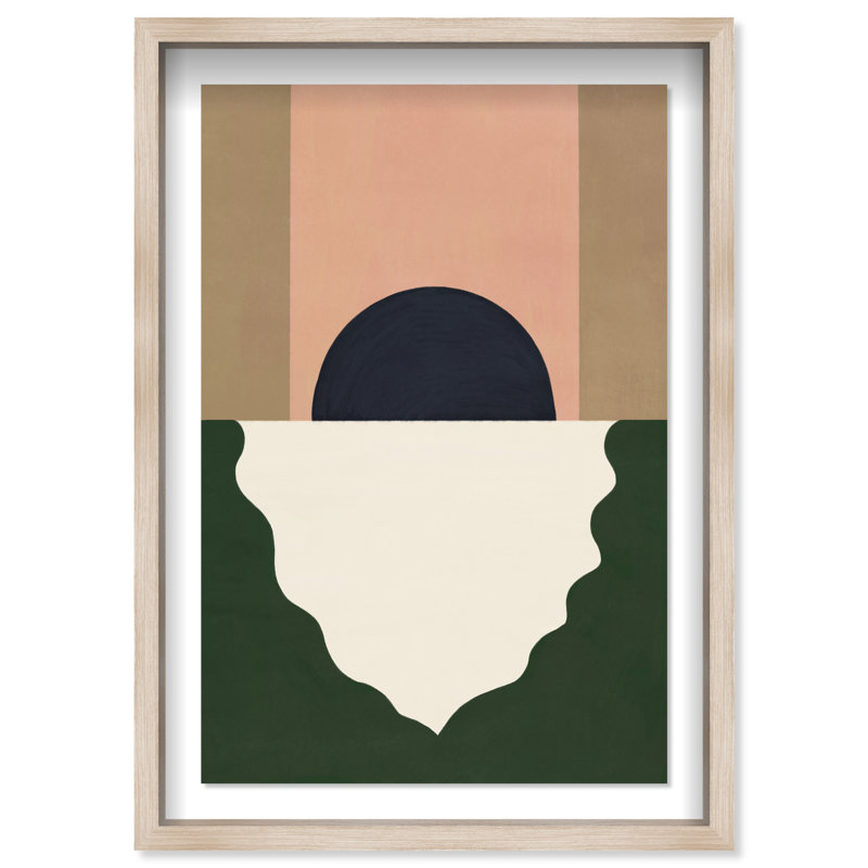 Moonrise Abstract Shadowbox Abstract Print by Oliver Gal, Black Frame, 10 x 15, 11.5"H x 16.5"W, Natural Oak Shadowbox