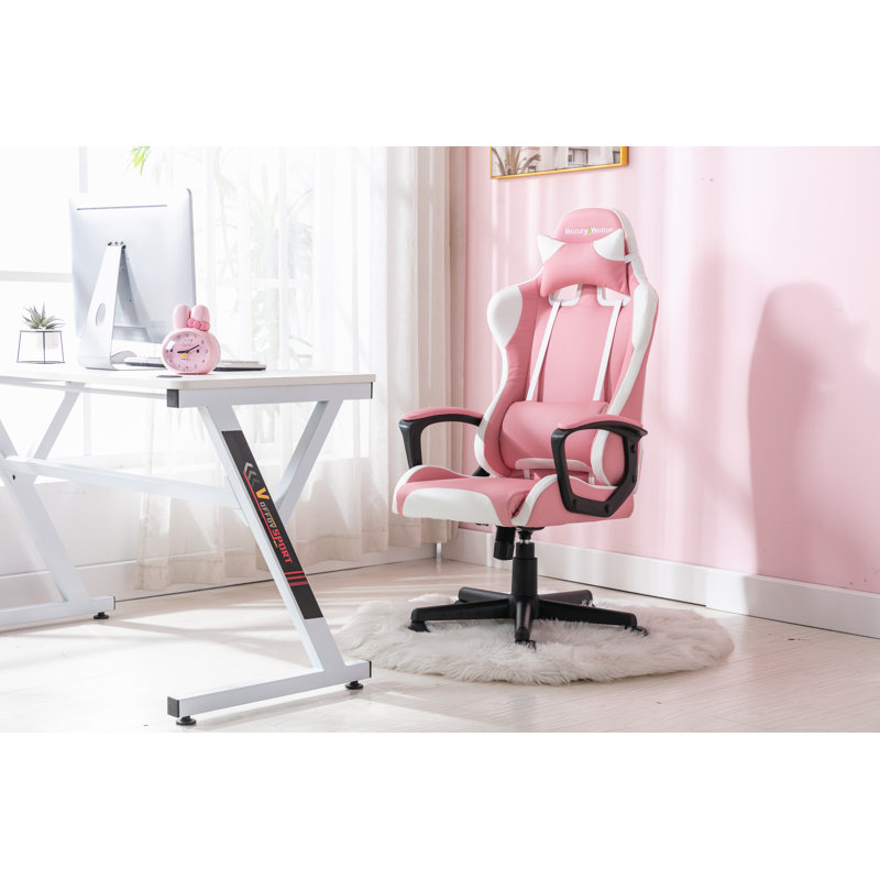 KINWELL Adjustable Reclining Ergonomic Faux Leather Swiveling PC & Racing Game Chair