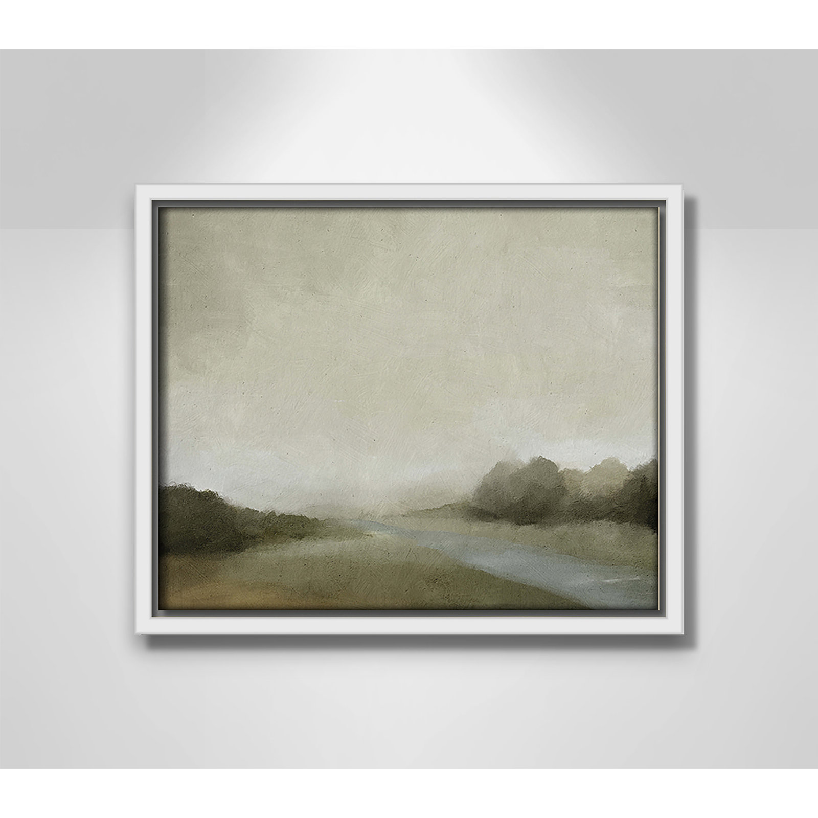 Vanora "Lovers Creek" Painting, 9.5" H x 11.5" W, White