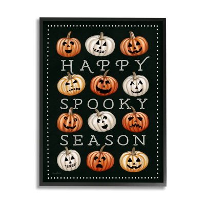 Happy Spooky Season Pumpkins by Elizabeth Tyndall - Graphic Art on Canvas -  The Holiday Aisle®, A51E011347AC40B182FCF1C8EFBE64E4