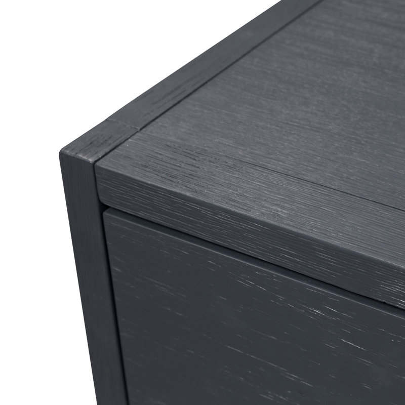 Ballentine End Table with Storage, Brushed Denim