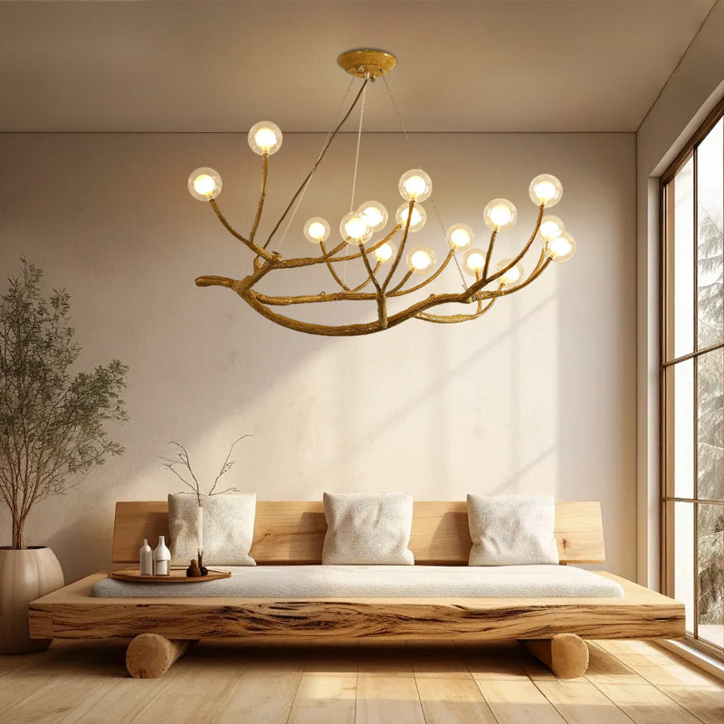 Luminaire suspendu 1 lumière Chastine, H 19,69 po x l 43,31 po x P 28 po