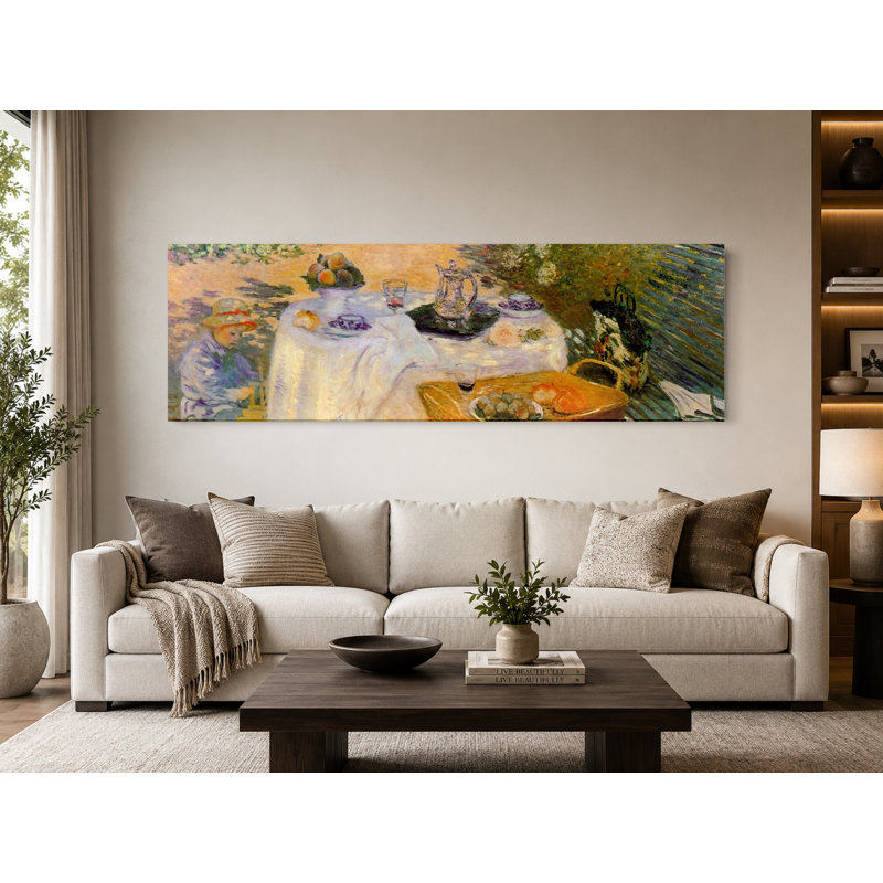 Le déjeuner (1873) - Art mural sur toile panoramique, 48" W x 16" H