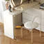 Cream Vanity Extendable Vanity Table with 6 Drawers Modern Home Office Desk
