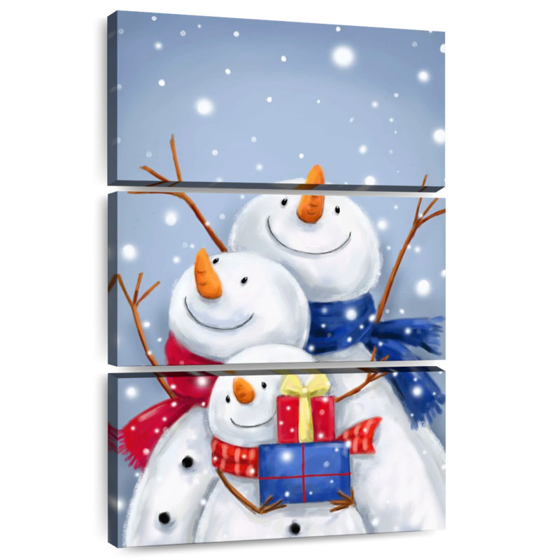 Lelend Three Snowmen II, 50" H x 32" W