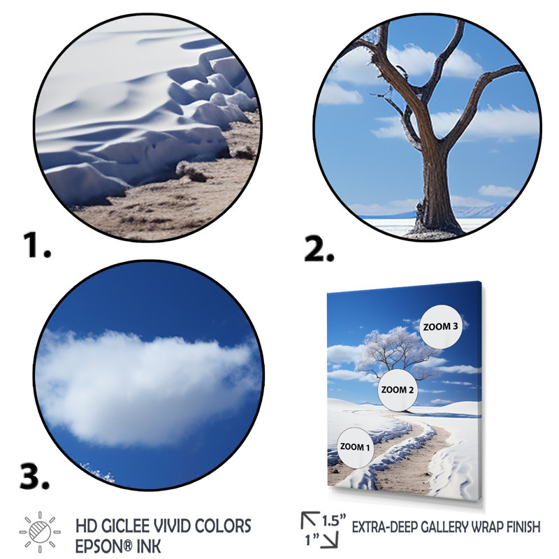 «Itsry Snow Frozen Track Stillness», reproduction, Cadre photo blanc, H 44 po x l 34 po x P 1,5 po