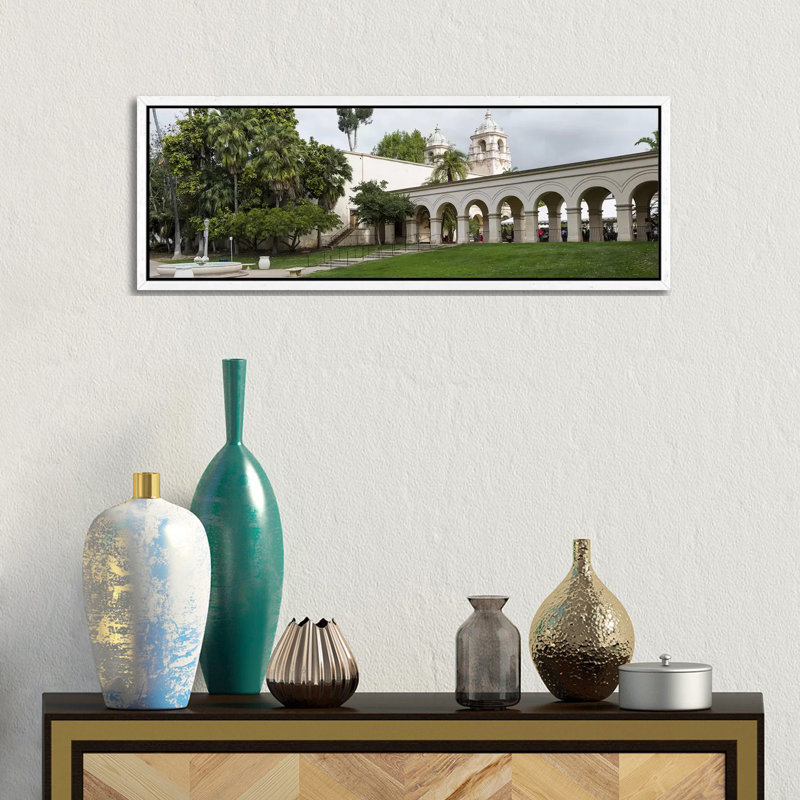 Colonnade In Balboa Park, San Diego, California, USA by Panoramic Images - Panoramic Gallery-Wrapped Canvas Giclée on Canvas