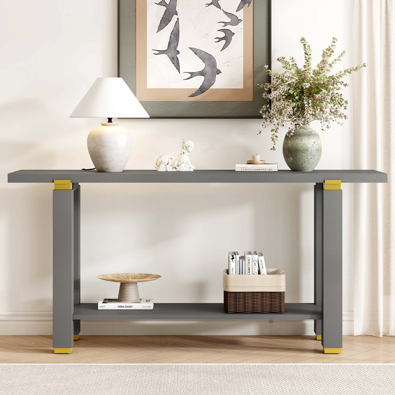 62.9" Modern Minimalist Console Table, Gray