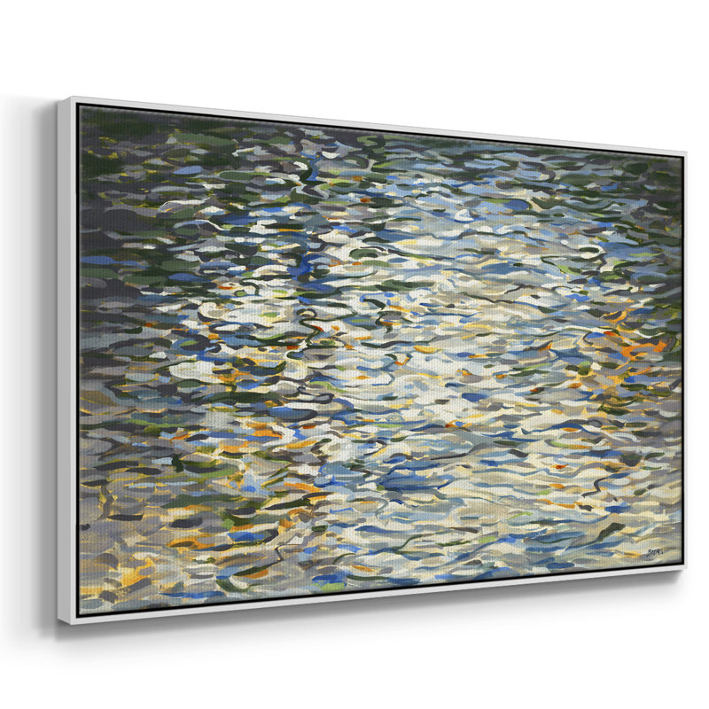 Water Reflections, reproduction d'art sur toile, H 27 po x l 41 po x P 2 po, Cadre flottant blanc