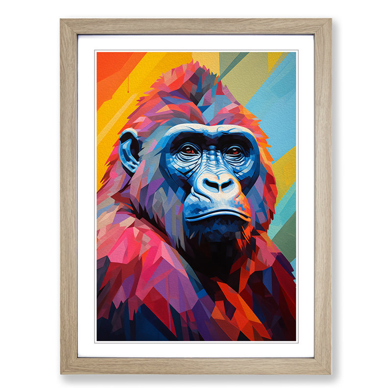 Gorilla Cubism Art - Framed Print