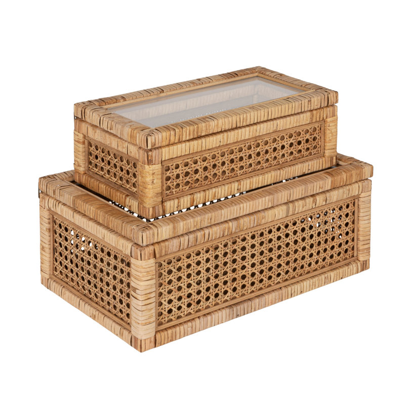 Boîte décorative Edelie, H 4,25 po x l 12,5 po x P 6,75 po, Naturel