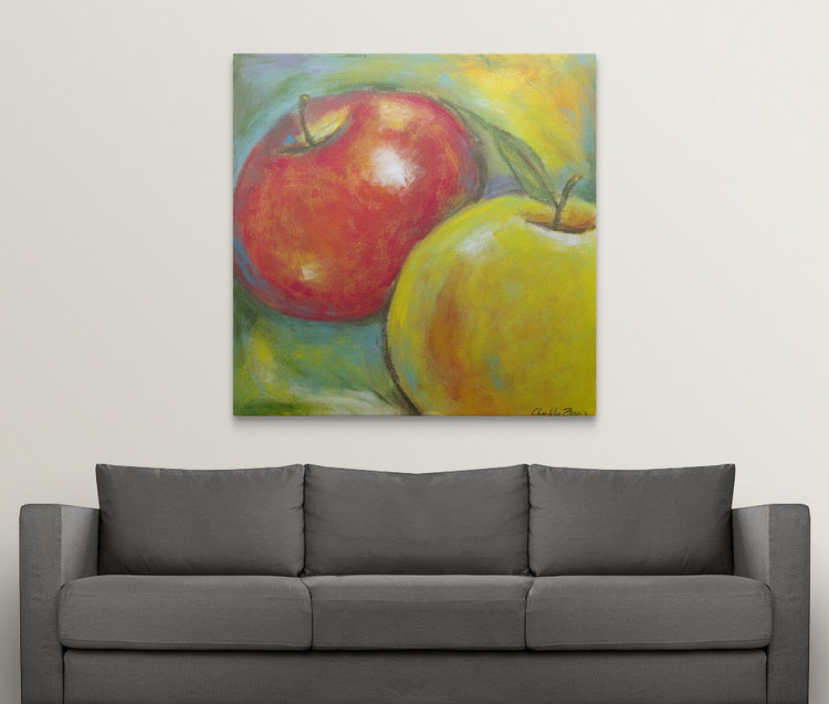 Abstract Fruits " Abstract Fruits IV ", 35" H x 35" W x 1.5" D, Canvas