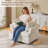 Swivel Corduroy Barrel Chair Accent Chair with Turntable and Side Storage Pocket for Living Room-487440308