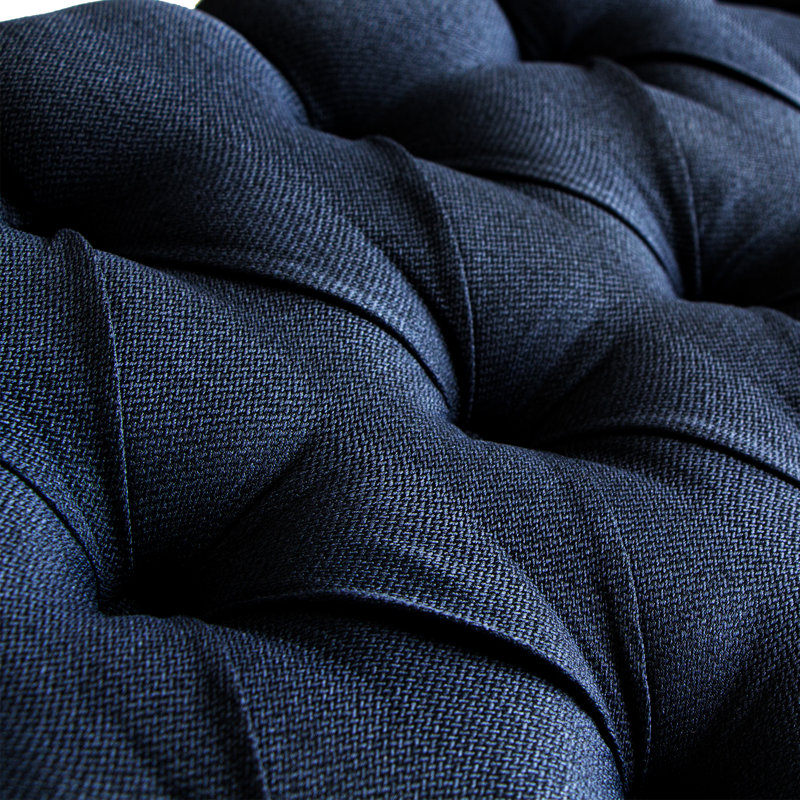 Banc de rangement à couvercle rabattable rembourré, Bleu