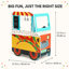  Teamson Kids Play Taco Truck Playset, Two-Sided Play Kitchen with Steering Wheel, Oven, Sink & Taco Accessories