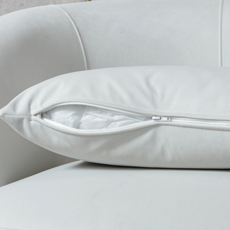 Fauteuil pivotant 33 po en velours Jaydin, Velours blanc cassé