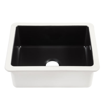 Eden 23" Matte Black Fireclay Undermount Single Bowl Kitchen Sink