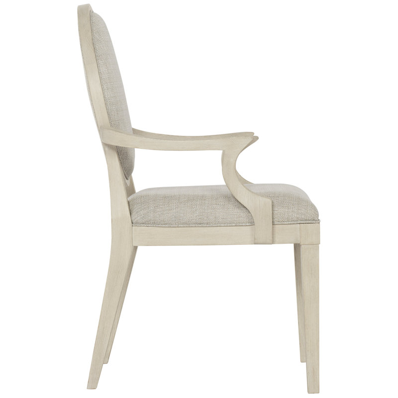 East Hampton Upholstered King Louis Back Arm Chair in Ivory