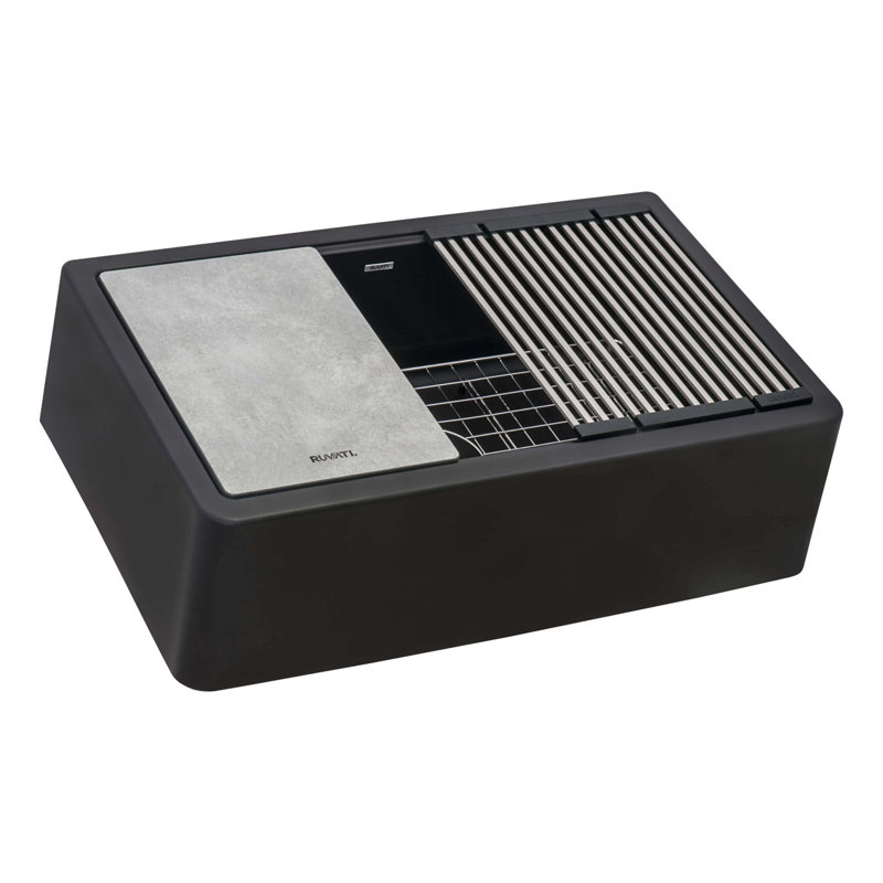 33" L x 21" W Farmhouse Kitchen Sink, Midnight Black