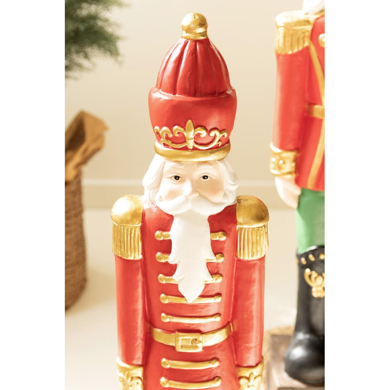 SET OF TWO FAUX CONCRETE CHRISTMAS SOLDIERS