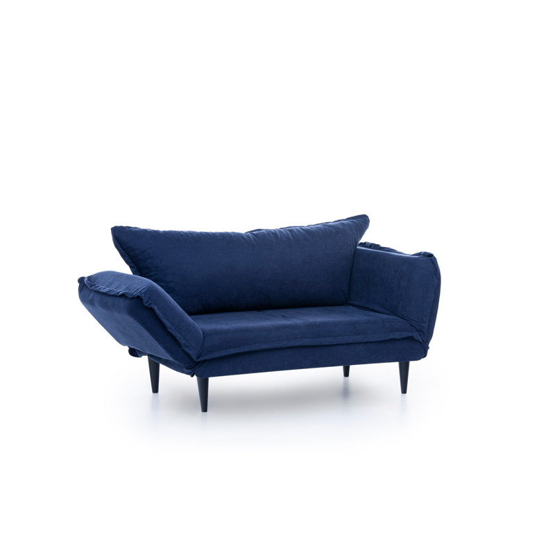 Frankie 78.74" Flared Arm Sleeper, Navy Blue